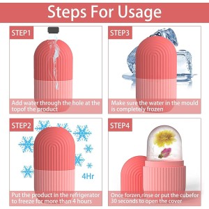Ice Roller for Face & Eyes – Puffiness & Migraine Relief, Skin Tightening & Pore Shrinking Facial Massager – Cold Therapy Ice Face Roller for Women & Men – Reusable & Travel-Friendly (Peach)