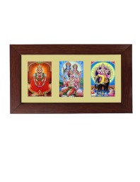 Sri Khatu Shyam Ji, Sri Hanuman, Sri Vishwakarma Color Photo Frame -14X7.5 Inch, Elegant Religious Home & Temple Decor