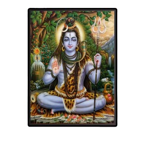 Lord Shiva Laminated Photo (13x15 Inches Without glass) Divine Blessings for Table and Walls,Home & Office and Temple Decoration