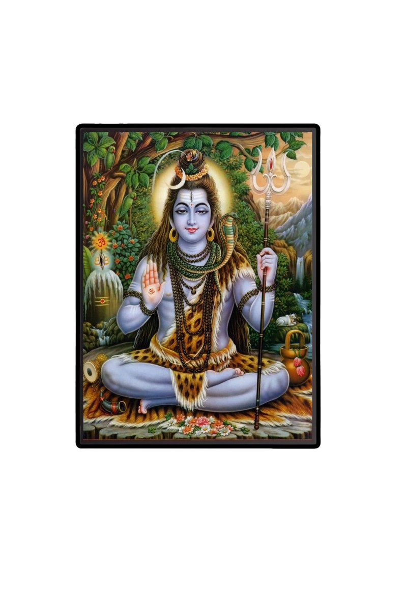 Lord Shiva Laminated Photo (13x15 Inches Without glass) Divine Blessings for Table and Walls,Home & Office and Temple Decoration