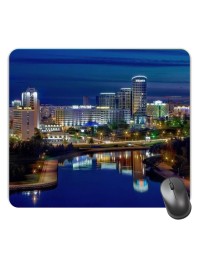 Customized Skyline of Minsk Picture Sublimation Mouse Pad | 8 X 7.5 Inch | Smooth Cloth Surface | Non-Slip Rubber Base | Personalized Mousepad for Laptop & Desktop (F17422)