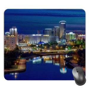 Customized Skyline of Minsk Picture Sublimation Mouse Pad | 8 X 7.5 Inch | Smooth Cloth Surface | Non-Slip Rubber Base | Personalized Mousepad for Laptop & Desktop (F17422)