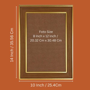Durga Maa Photo Frame - 10x14 Inches, Brown Wooden Frame for Home, Office & Temple decoration