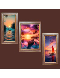 3-Pack Sails in the Windâ€™s Embrace Photo Frames - 2 Pieces 8x15 Inch & 1 Piece 12x15 Inch - Rustic Wall Art for Home & Office Decor - Botanical Wall Hanging for Living Room, Bedroom, or Worksp