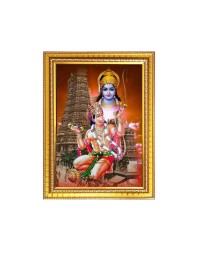 Lord Rama With Lord Hanuman ji Photo Frame - 10x14 Inches, Brown Wooden Frame for Home, Office & Temple Decoration