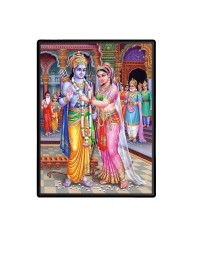 Ram Sita Laminated Photo - 5x7 Inches, Divine Blessings for Home & Office and Temple Decoration