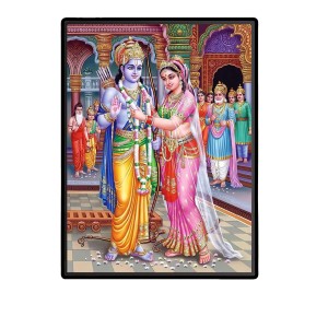 Ram Sita Laminated Photo - 5x7 Inches, Divine Blessings for Home & Office and Temple Decoration Ram Sita Laminated Photo - 5x7 Inches, Divine Blessings for Home & Office and Temple Decoration