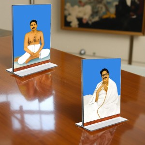 Car Desk/Table Top Anukul Chandra Thakur & Sri Baroda Acrylic T-Style Photo Stand - 2.5x3.5 Inches, Compact and Stylish Spiritual Display, easily change 2 photos (Pack of 1) Car Desk/Table Top Anukul Chandra Thakur & Sri Baroda Acrylic T-Style Photo Stand - 2.5x3.5 Inches, Compact and Stylish Spiritual Display, easily change 2 photos (Pack of 1)