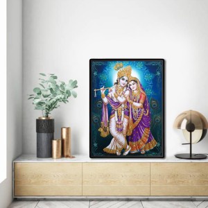 Radha Krishna Laminated Photo - 11x13 Inches, Divine Blessings for Home & Office and Temple Decoration