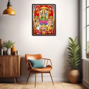 Lakshmi Saraswati & Ganesh Laminated Photo - 9x11 Inches, Divine Blessings for Home & Office and Temple Decoration Lakshmi Saraswati & Ganesh Laminated Photo - 9x11 Inches, Divine Blessings for Home & Office and Temple Decoration