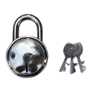 Hi Tech Sales New Round Lock (HUNHAR) | Steel Body | Iron Liver | Double Locking | 3 Silver Keys | 1 Lock | Made in India Hi Tech Sales New Round Lock (HUNHAR) | Steel Body | Iron Liver | Double Locking | 3 Silver Keys | 1 Lock | Made in India