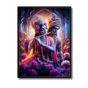Radha Krishna Laminated Photo - 5x7 Inches, Divine Blessings for Home & Office and Temple Decoration Radha Krishna Laminated Photo - 5x7 Inches, Divine Blessings for Home & Office and Temple Decoration