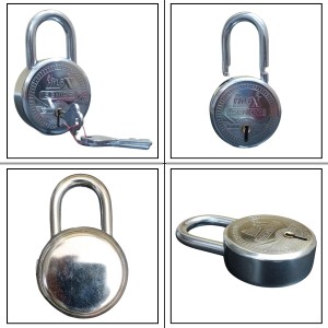 Hi Tech Sales Heavy Duty Steel Padlock with 3 Keys, Durable and 65mm Round Body Lock for Home, Office, and Security Use