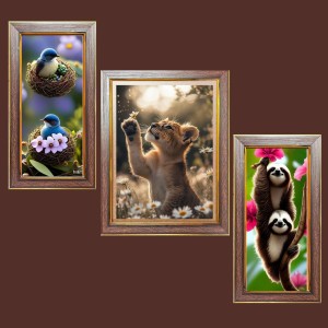 3-Pack Nature Photo Frames - 2 Pieces 6x13 Inch & 1 Piece 10x13 Inch - Rustic Wall Art for Home & Office Decor - Botanical Wall Hanging for Living Room, Bedroom, or Workspace