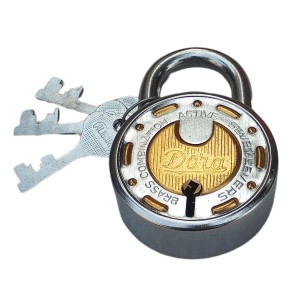 Hi Tech Sales (Dura) 7-Lever Brass Combination Padlock with Hardened Steel Shackle and 3 Keys for Home, Office, and Outdoor Security Hi Tech Sales (Dura) 7-Lever Brass Combination Padlock with Hardened Steel Shackle and 3 Keys for Home, Office, and Outdoor Security