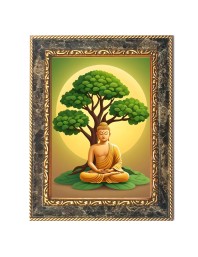 Gautam Buddha Digital Print Photo 12.7x14.7 inches (I6043) - Vibrant Religious Wall Art for Home or Office Decor.