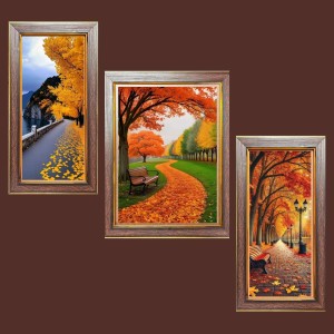 3-Pack Natureâ€™s Breath Photo Frames - 2 Pieces 6x13 Inch & 1 Piece 10x13 Inch - Rustic Wall Art for Home & Office Decor - Botanical Wall Hanging for Living Room, Bedroom, or Workspace