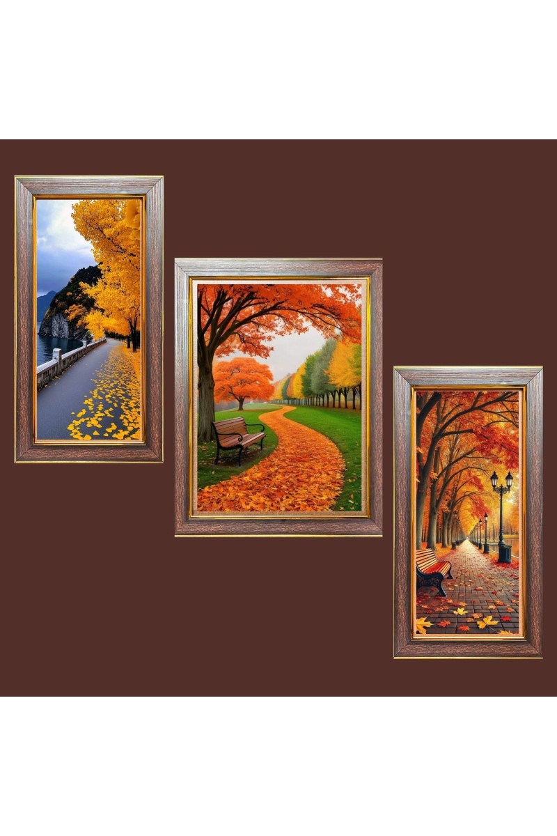 3-Pack Natureâ€™s Breath Photo Frames - 2 Pieces 6x13 Inch & 1 Piece 10x13 Inch - Rustic Wall Art for Home & Office Decor - Botanical Wall Hanging for Living Room, Bedroom, or Workspace