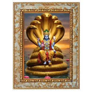 Lord Vishnu Digital Print Photo 10.7x12.7 inches (I6010) - Vibrant Religious Wall Art for Home or Office Decor.