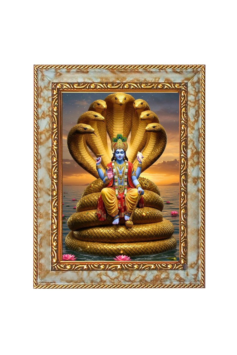 Lord Vishnu Digital Print Photo 10.7x12.7 inches (I6010) - Vibrant Religious Wall Art for Home or Office Decor.