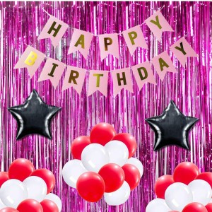 Happy Birthday Decoration Combo Set - 20 Pcs. Metallic Balloons, 1 Star Foil Balloons, 13 Pcs. Birthday Banner, 2 Pcs. Foil Curtain Party Backdrop Kit for Celebrations and Events (Mixture) Happy Birthday Decoration Combo Set - 20 Pcs. Metallic Balloons, 1 Star Foil Balloons, 13 Pcs. Birthday Banner, 2 Pcs. Foil Curtain Party Backdrop Kit for Celebrations and Events (Mixture)