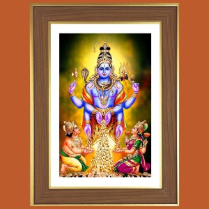 Sri Swarnakarshana Bhairava with Lakshmi Photo Frame - 12x16 Inches, Brown Wooden Frame for Home, Office & Temple decoration Sri Swarnakarshana Bhairava with Lakshmi Photo Frame - 12x16 Inches, Brown Wooden Frame for Home, Office & Temple decoration