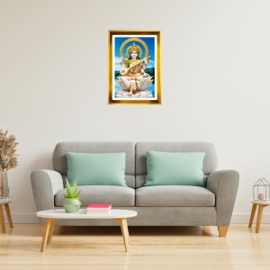Mata Saraswati Golden Photo Frame - 10x14 Inches | Elegant Wooden Frame For Home, Office & Temple Decoration | Spiritual Wall & Table Decor And Gift Item (F9808)