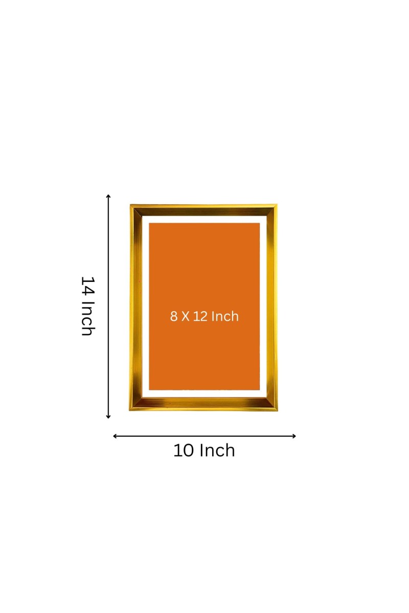 Lord Vishnu Golden Photo Frame - 10x14 Inches | Elegant Wooden Frame For Home, Office & Temple Decoration | Spiritual Wall & Table Decor and Gift Item