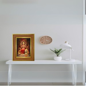 Godess Durga Photo Frame 18x22 Inches-Brown Wooden Frame For Home, Office & Temple Decoration And Gifting (F6260)