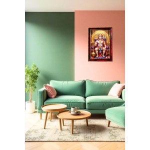 Lord Hanuman Photo Frame For Wall & Table | 7x9 Inch Golden Cherry Finish | Decorative Lord Hanuman Photo Frame For Home, Office & Pooja Room (F11651)