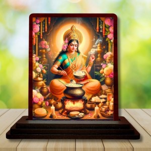 Car Desk/Table Top Annapurna Devi Wooden Photo Stand 3x4 Inches, Compact & Stylish Spiritual Display For Car, Home & Office (Pack Of 1) (F14372) Car Desk/Table Top Annapurna Devi Wooden Photo Stand 3x4 Inches, Compact & Stylish Spiritual Display For Car, Home & Office (Pack Of 1) (F14372)