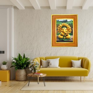 Ganpatii Bappa Photo Frame 12x16 Inches-Brown Wooden Frame For Home, Office & Temple Decoration And Gifting (F6478)