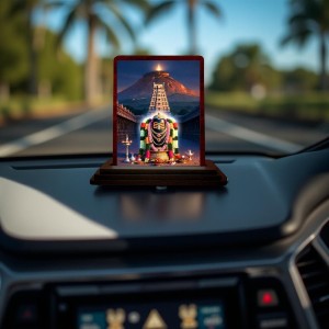 Car Desk/Table Top Arunachaleshwara Temple Wooden Photo Stand 3x4 Inches, Compact & Stylish Spiritual Display For Car, Home & Office (Pack Of 1) (F14336) Car Desk/Table Top Arunachaleshwara Temple Wooden Photo Stand 3x4 Inches, Compact & Stylish Spiritual Display For Car, Home & Office (Pack Of 1) (F14336)