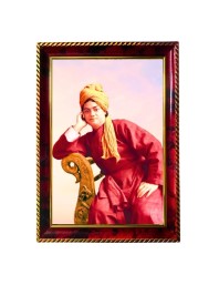 Swami Vivekananda Photo Frame For Wall & Table | 7x9 Inch Golden Cherry Finish | Decorative Swami Vivekananda Photo Frame For Home, Office & Pooja Room (F11554)