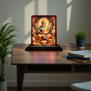 Car Desk/Table Top Annapurna Devi Wooden Photo Stand 3x4 Inches, Compact & Stylish Spiritual Display For Car, Home & Office (Pack Of 1) (F14372) Car Desk/Table Top Annapurna Devi Wooden Photo Stand 3x4 Inches, Compact & Stylish Spiritual Display For Car, Home & Office (Pack Of 1) (F14372)