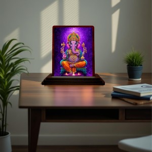 Car Desk/Table Top Lord Ganesha Wooden Photo Stand 3x4 Inches, Compact & Stylish Spiritual Display For Car, Home & Office (Pack Of 1) (F15090) Car Desk/Table Top Lord Ganesha Wooden Photo Stand 3x4 Inches, Compact & Stylish Spiritual Display For Car, Home & Office (Pack Of 1) (F15090)