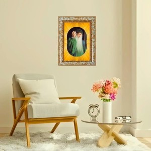 Oshoo Spiritual Guru Digital Photo In Designer Frame, Size 8x12 Inch | Hindu Religious Picture For Home Temple, Office & Gift | Wall Art & Pooja Decor (F10496)