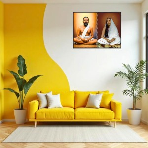 Sri Sri Ramakrishna & Maa Sarada Devi Laminated Photo - 7x9 Inches, Divine Blessings For Home & Office And Temple Decoration (F16321)