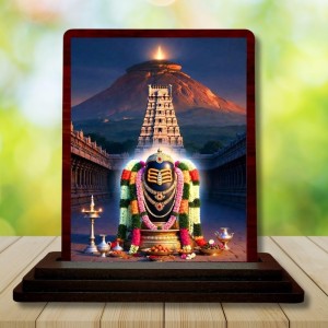 Car Desk/Table Top Arunachaleshwara Temple Wooden Photo Stand 3x4 Inches, Compact & Stylish Spiritual Display For Car, Home & Office (Pack Of 1) (F14336) Car Desk/Table Top Arunachaleshwara Temple Wooden Photo Stand 3x4 Inches, Compact & Stylish Spiritual Display For Car, Home & Office (Pack Of 1) (F14336)