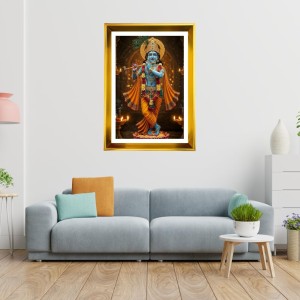 Divine Krishna Golden Photo Frame - 14x18 Inches | Elegant Wooden Frame For Home, Office & Temple Decoration | Spiritual Wall & Table Decor And Gift Item (F9466) Divine Krishna Golden Photo Frame - 14x18 Inches | Elegant Wooden Frame For Home, Office & Temple Decoration | Spiritual Wall & Table Decor And Gift Item (F9466)