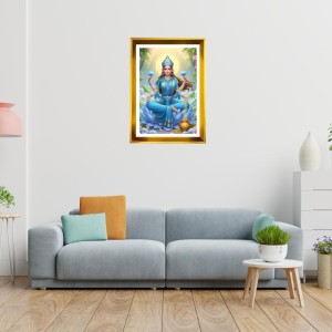 Maa Lakhsmi Golden Photo Frame - 10x14 Inches | Elegant Wooden Frame For Home, Office & Temple Decoration | Spiritual Wall & Table Decor and Gift Item Maa Lakhsmi Golden Photo Frame - 10x14 Inches | Elegant Wooden Frame For Home, Office & Temple Decoration | Spiritual Wall & Table Decor and Gift Item