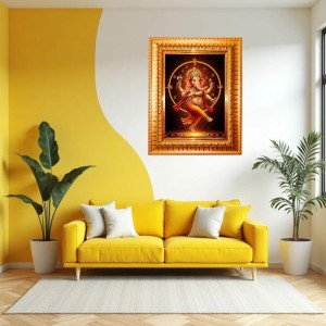 Divine Ganesha Golden Designer Photo Frame | 18x22 Inch Religious Wall Hanging Frame For Home, Office Decoration and Spiritual Gift Item Divine Ganesha Golden Designer Photo Frame | 18x22 Inch Religious Wall Hanging Frame For Home, Office Decoration and Spiritual Gift Item