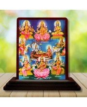 Car Desk/Table Top Ashta Lakshmi Wooden Photo Stand 3x4 Inches, Compact & Stylish Spiritual Display For Car, Home & Office (Pack Of 1) (F14278)