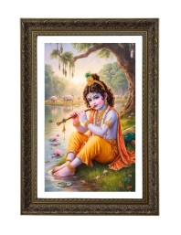 Divine Krishna Big Photo Frame - 20x28 Inches For Home,Temple & Office Decoration (F10717)