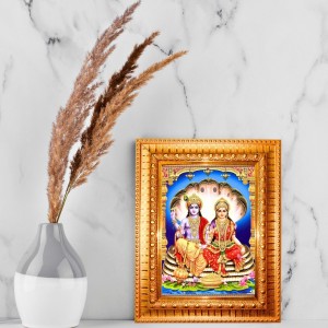 Lord Vishnu And Goddess Lakshmi Golden Designer Photo Frame | 12x16 Inch Religious Wall Hanging Frame For Home & Office Decoration | Hindu Deity Spiritual Gift Item Lord Vishnu And Goddess Lakshmi Golden Designer Photo Frame | 12x16 Inch Religious Wall Hanging Frame For Home & Office Decoration | Hindu Deity Spiritual Gift Item