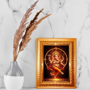 Divine Ganesha Golden Designer Photo Frame | 18x22 Inch Religious Wall Hanging Frame For Home, Office Decoration and Spiritual Gift Item Divine Ganesha Golden Designer Photo Frame | 18x22 Inch Religious Wall Hanging Frame For Home, Office Decoration and Spiritual Gift Item