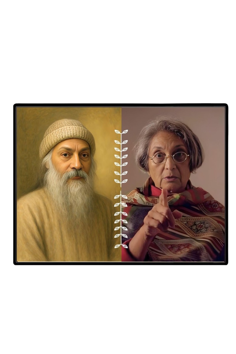 Acharya Rajneesh (Oshoo) &Maa Anand Sheela Laminated Photo - 7x9 Inches, Divine Blessings For Home & Office And Temple Decoration (F16178)