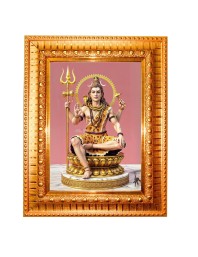Lord Hanuman Golden Designer Photo Frame | 14x18 Inch Religious Wall Hanging Frame For Home, Office Decoration and Spiritual Gift Item (M2)