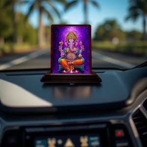 Car Desk/Table Top Lord Ganesha Wooden Photo Stand 3x4 Inches, Compact & Stylish Spiritual Display For Car, Home & Office (Pack Of 1) (F15090) Car Desk/Table Top Lord Ganesha Wooden Photo Stand 3x4 Inches, Compact & Stylish Spiritual Display For Car, Home & Office (Pack Of 1) (F15090)