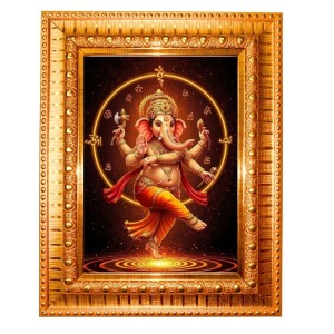 Divine Ganesha Golden Designer Photo Frame | 18x22 Inch Religious Wall Hanging Frame For Home, Office Decoration and Spiritual Gift Item Divine Ganesha Golden Designer Photo Frame | 18x22 Inch Religious Wall Hanging Frame For Home, Office Decoration and Spiritual Gift Item